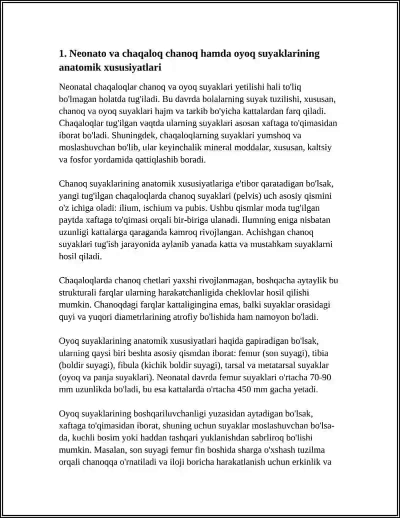 CHANOQ VA OYOQ SUYAKLARINING YOSHGA NISBATAN XUSUSIYATLARI 4