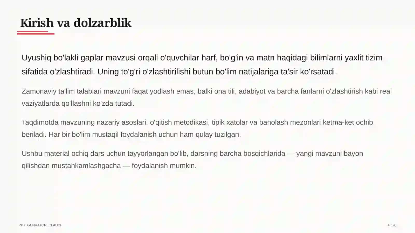 Uyushiq bo'lakli gaplar (4-sinf) 4
