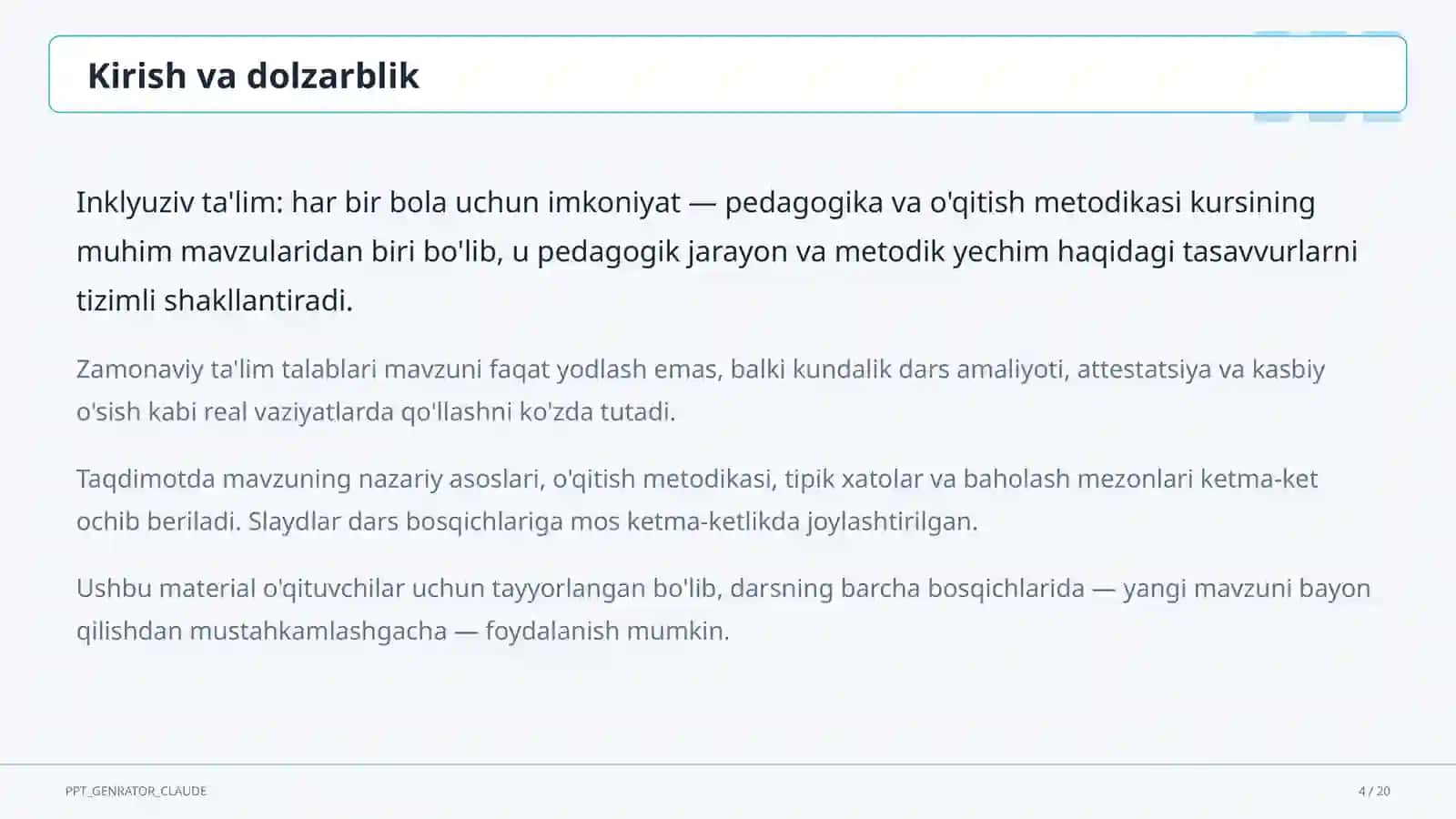 Inklyuziv ta'lim: har bir bola uchun imkoniyat 4