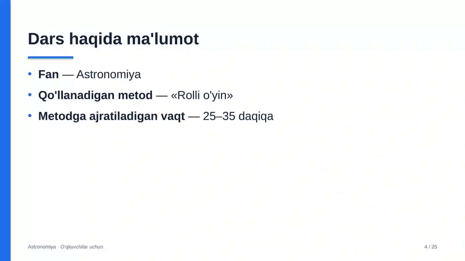 astronomiya darslarida rolli o'yin metodidan foydalanish 8574 4