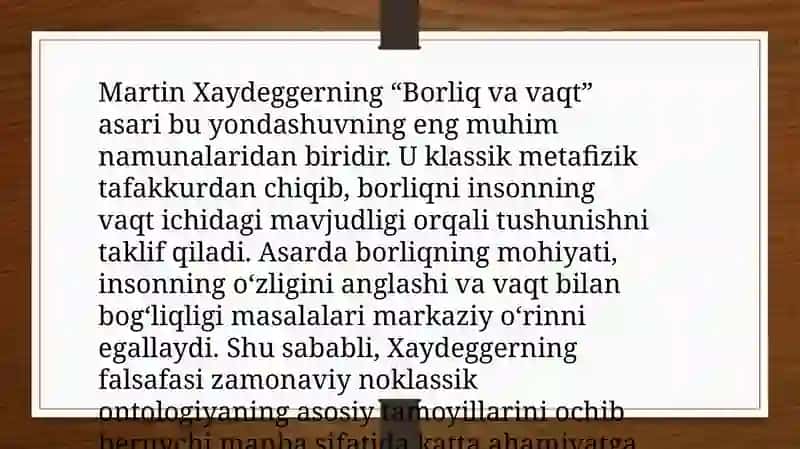 Noklassik ontologiyaning yo’nalishlari va mohiyati 4