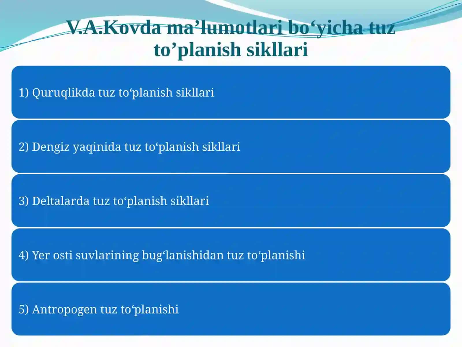 Tuzlarning tuplanishi va almashishi 4