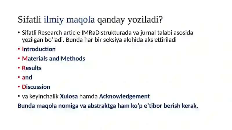 SIFATLI Ilmiy maqola yozish qiyinmi? 4