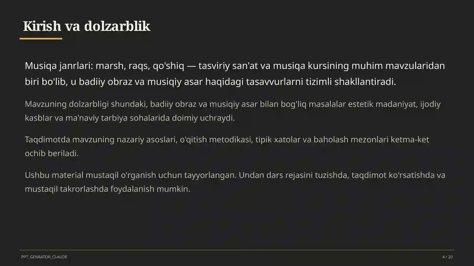 Musiqa janrlari: marsh, raqs, qo'shiq (4-sinf) 4