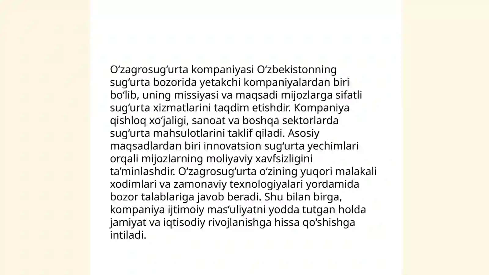 O'zagrosug'urta kompaniyasi tarixi 4