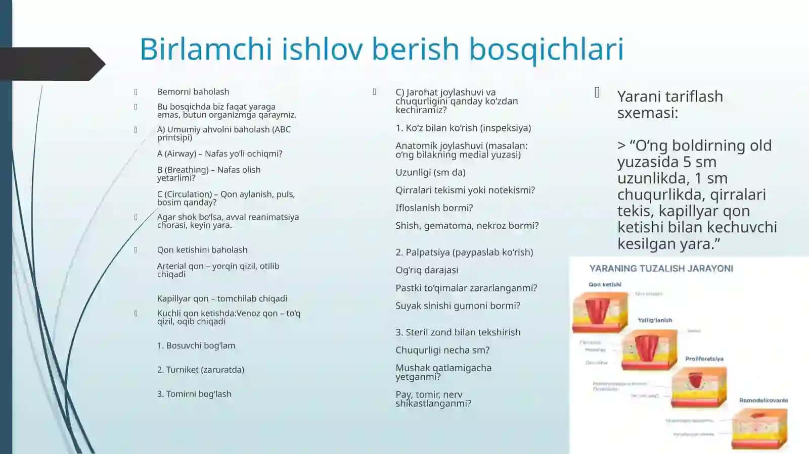 Jarohatga birlamchi ishlov berish texnikasi 4