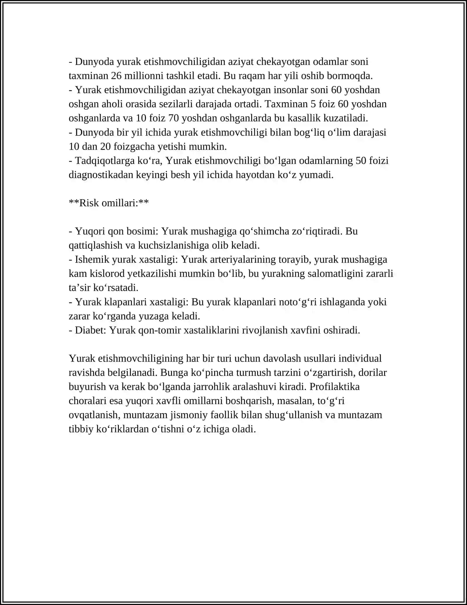 OTKIR VA SURUNKALI YURAK ETISHMOVCHILIGIDA KARDIOTONIK VOSITALARNING AHAMIYATI 4