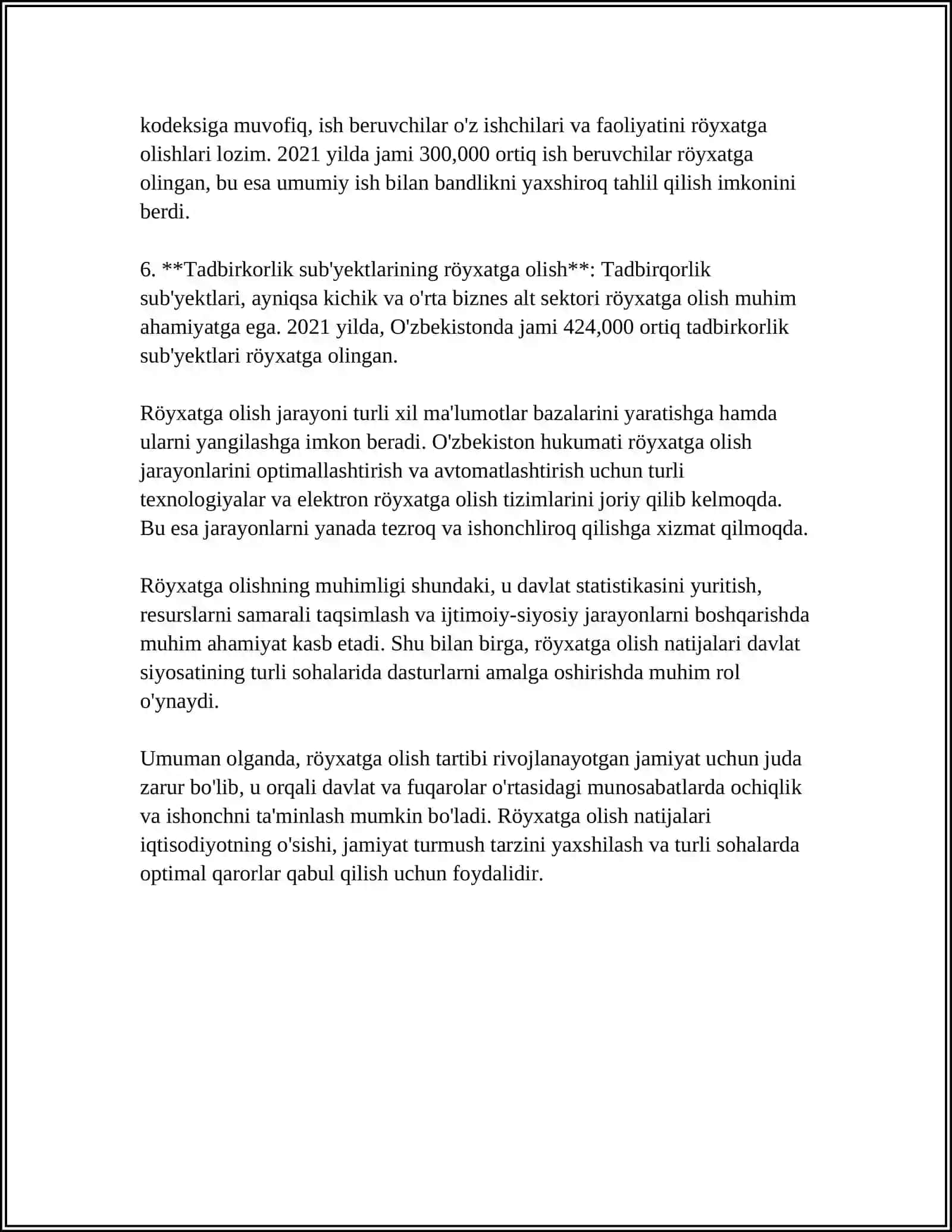 RÕYXATGA OLISH HUJJATLARINI TÕLDIRISH 4