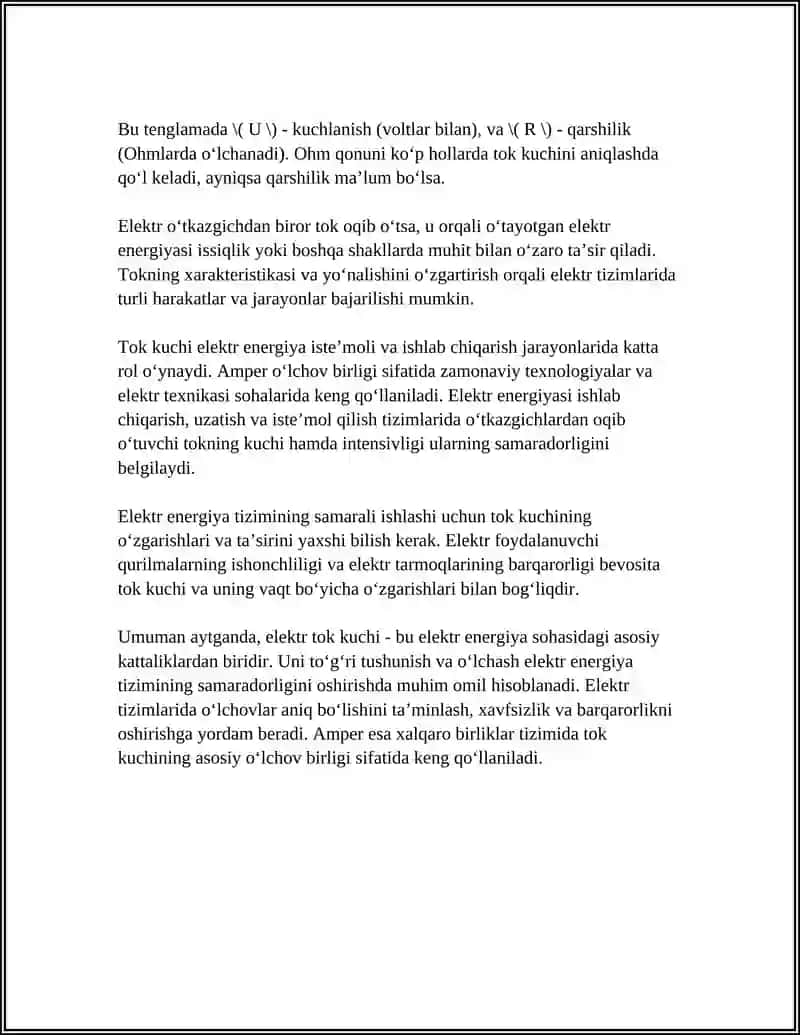 Elektr Energiyaning Asosiy Kattaliklari va Ko‘rsatkichlari 4