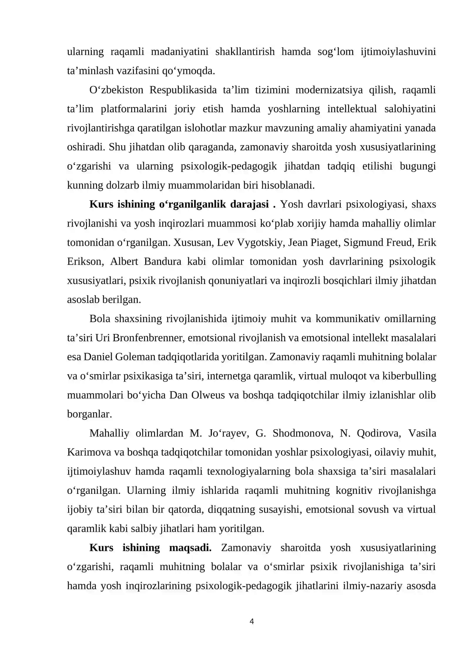 Umumiy psixologiyada yosh xususiyatlari muammosining zamonaviy tadqiqi 4