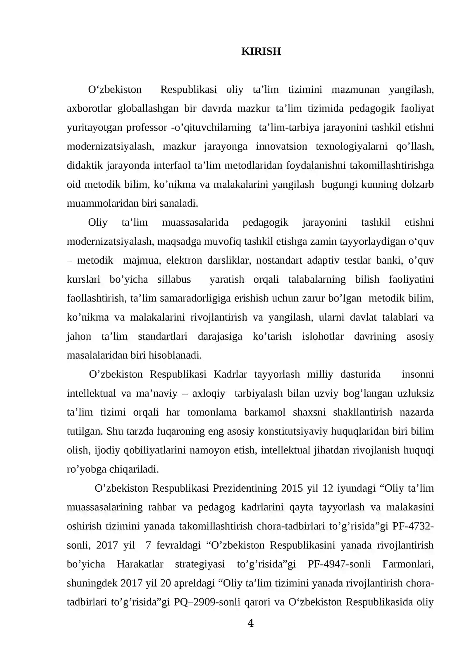BIOLOGIYA O‘QITISH METODIKASI YO‘NALISHI TINGLOVCHISI 4
