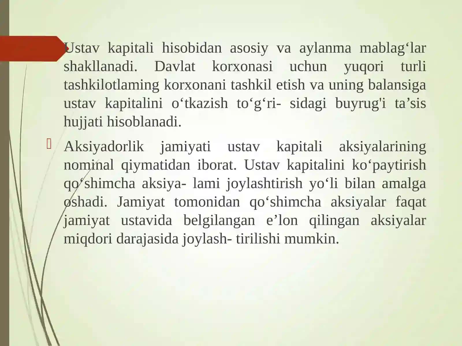 Ustav kapitali auditining xususiyatlari 4