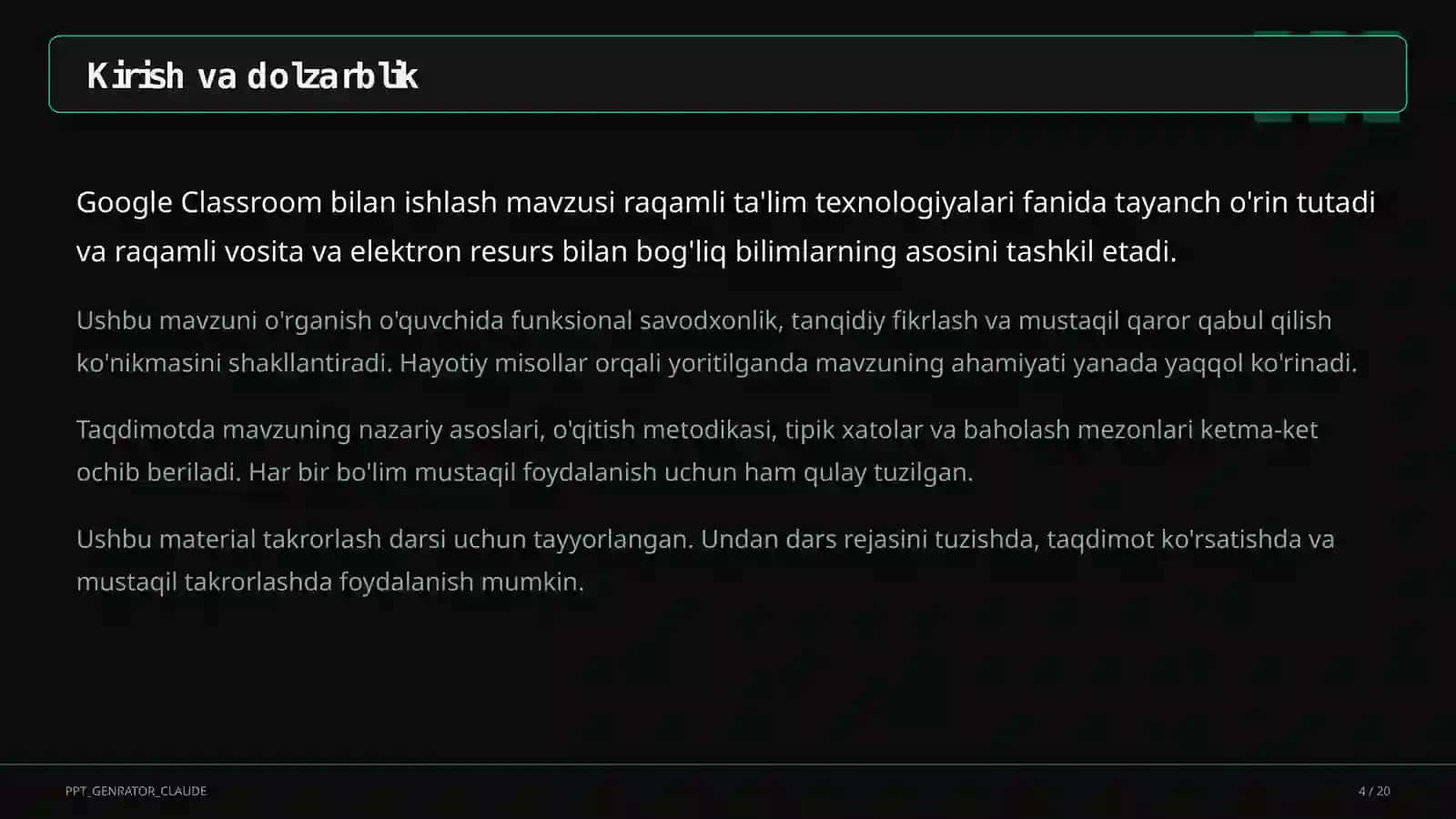 Google Classroom bilan ishlash 4