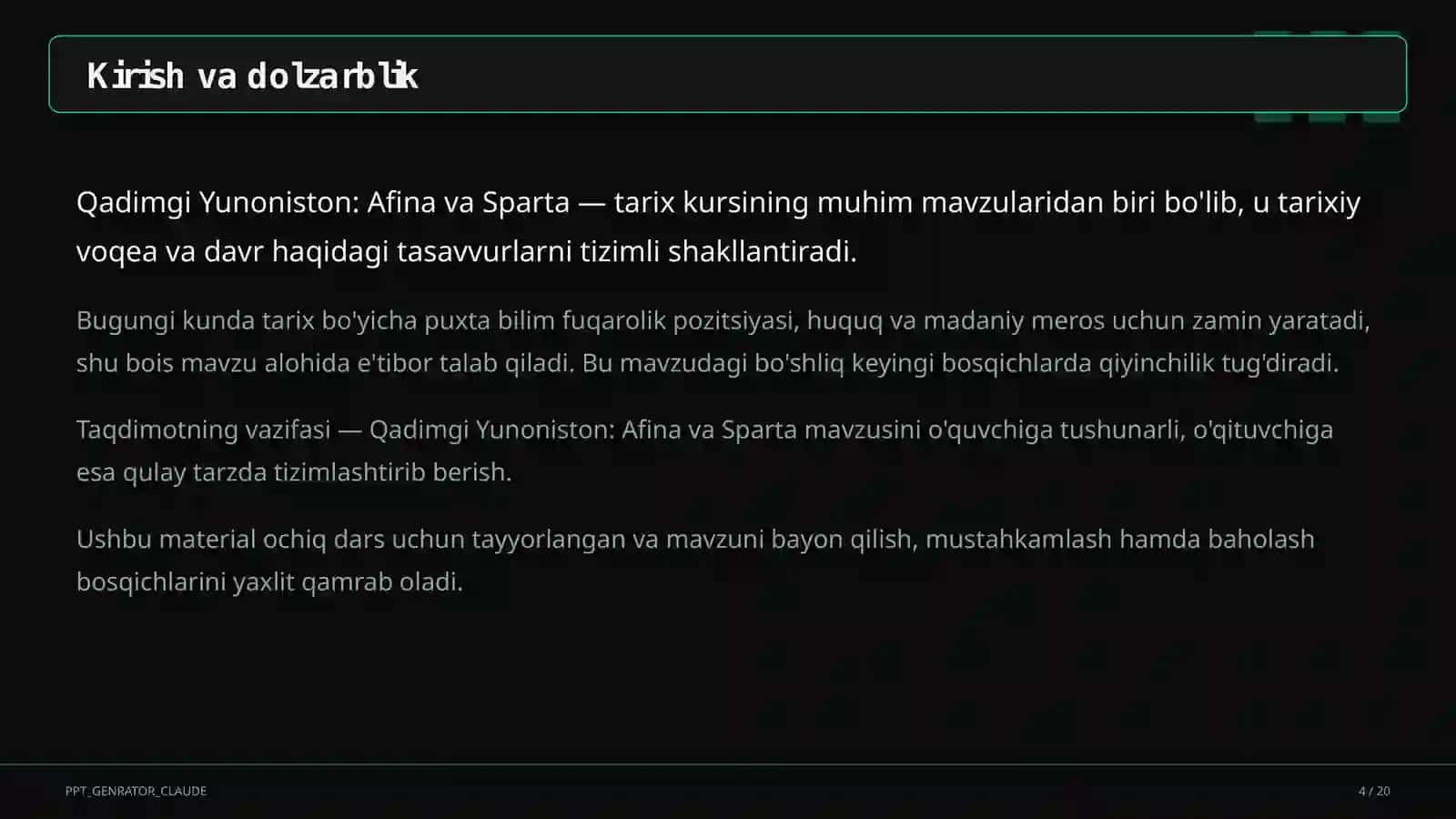 Qadimgi Yunoniston: Afina va Sparta (6-sinf) 4