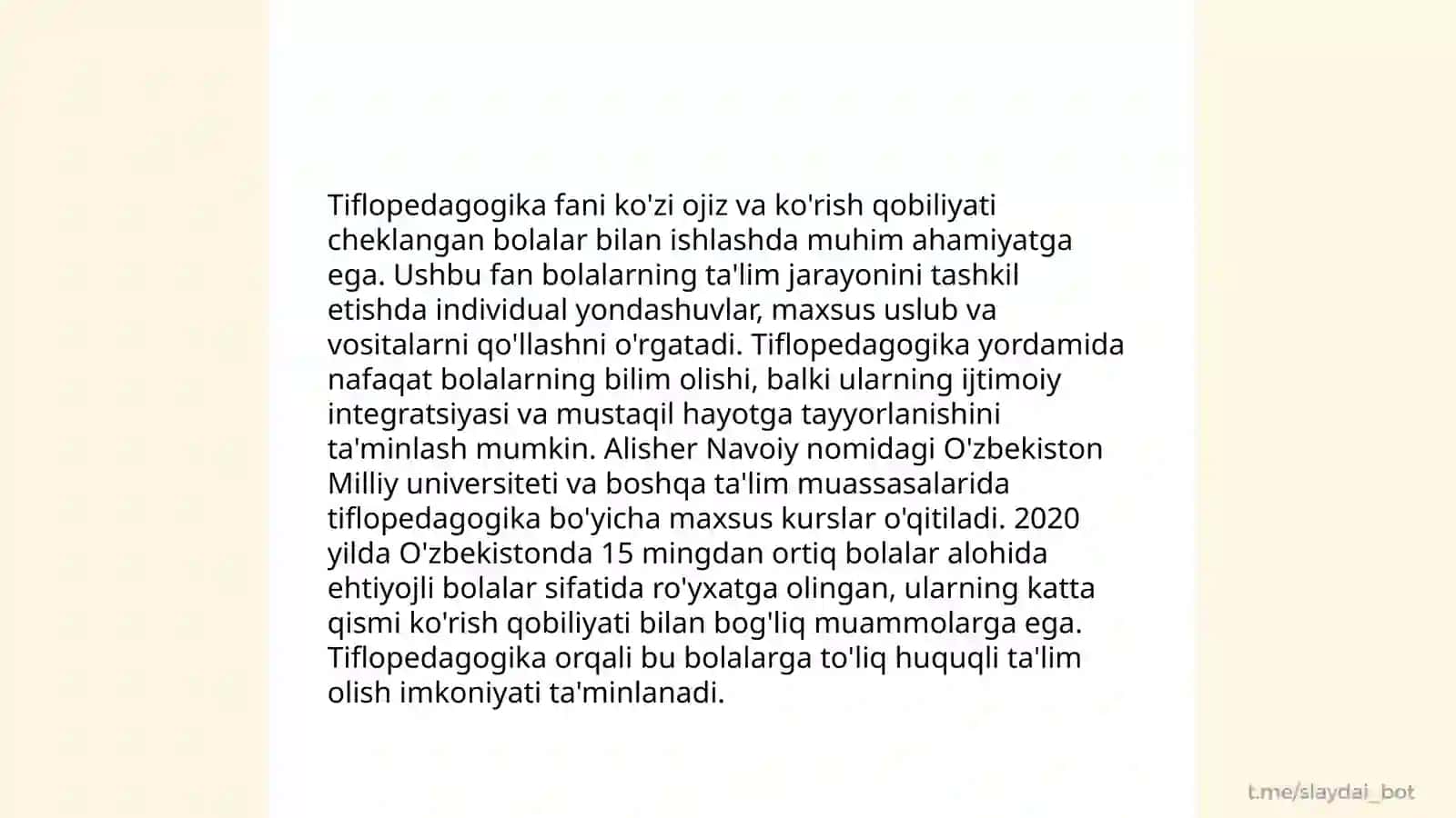Maxsus koreksiyon mashĝulot tiflopedagogik texnika tarix mohiyat va maqsad vazifalari 4