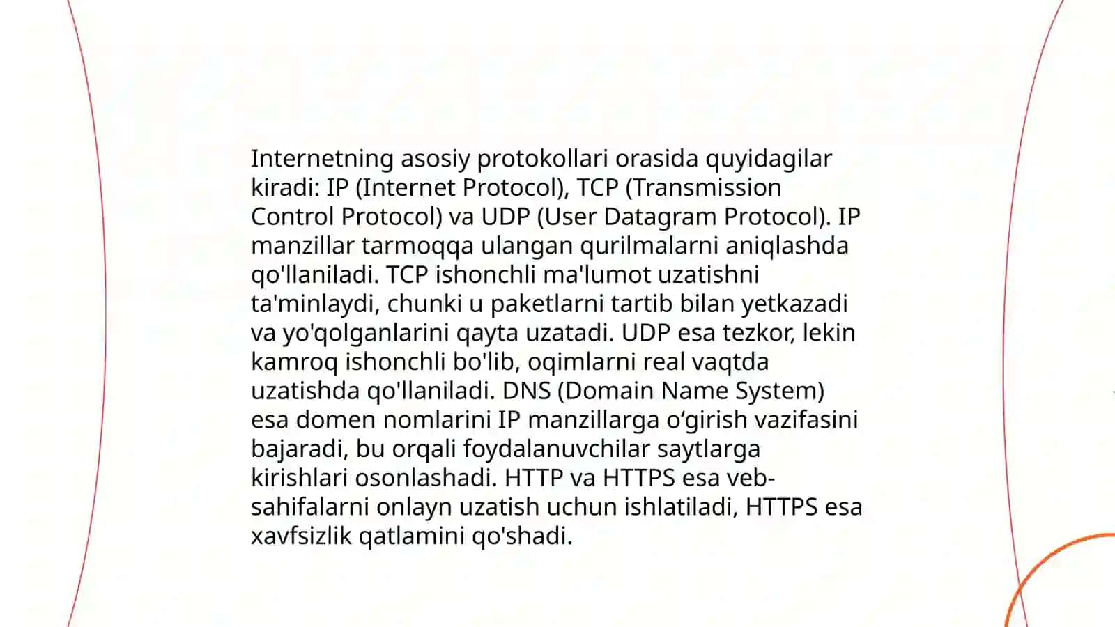Internet.Internet va internet tarmogi ularni tashkil etish.Internetga boglanish usullari 4