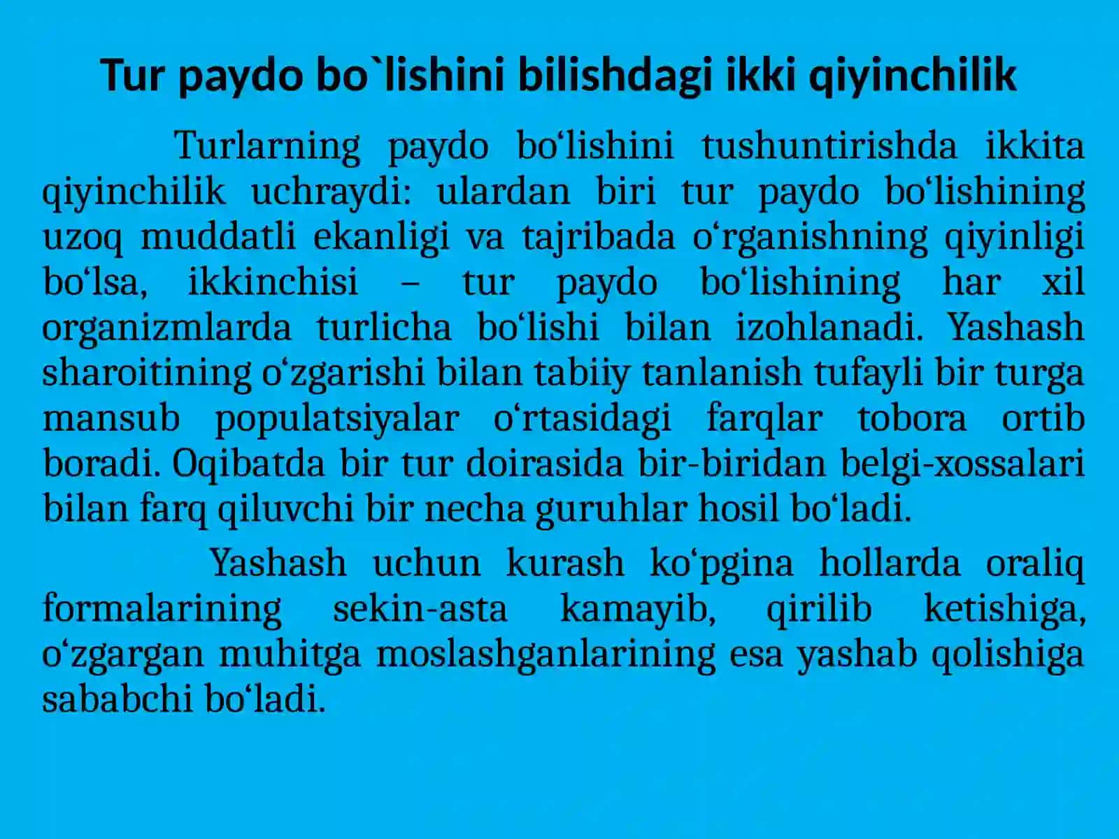 TURLARNING PAYDO BO‘LISHI 4