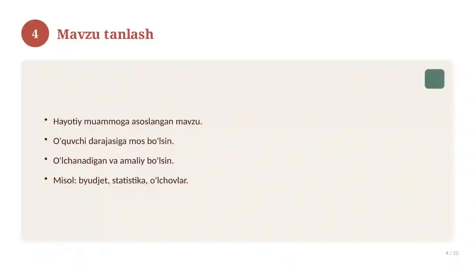 Matematika fanidan 11-sinf loyiha ishi 4