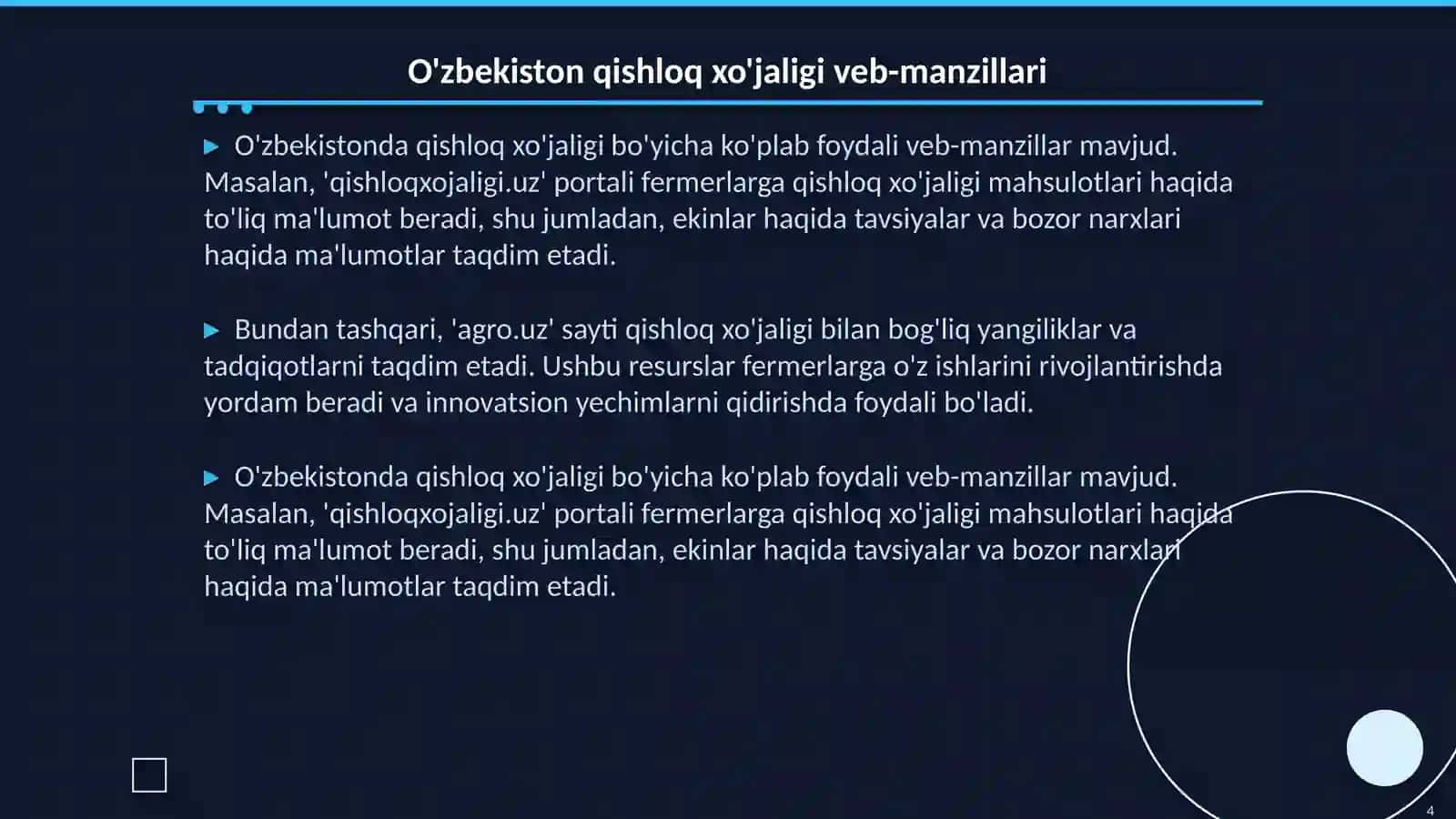 Qishloq xo'jaligida internet resurslari 4