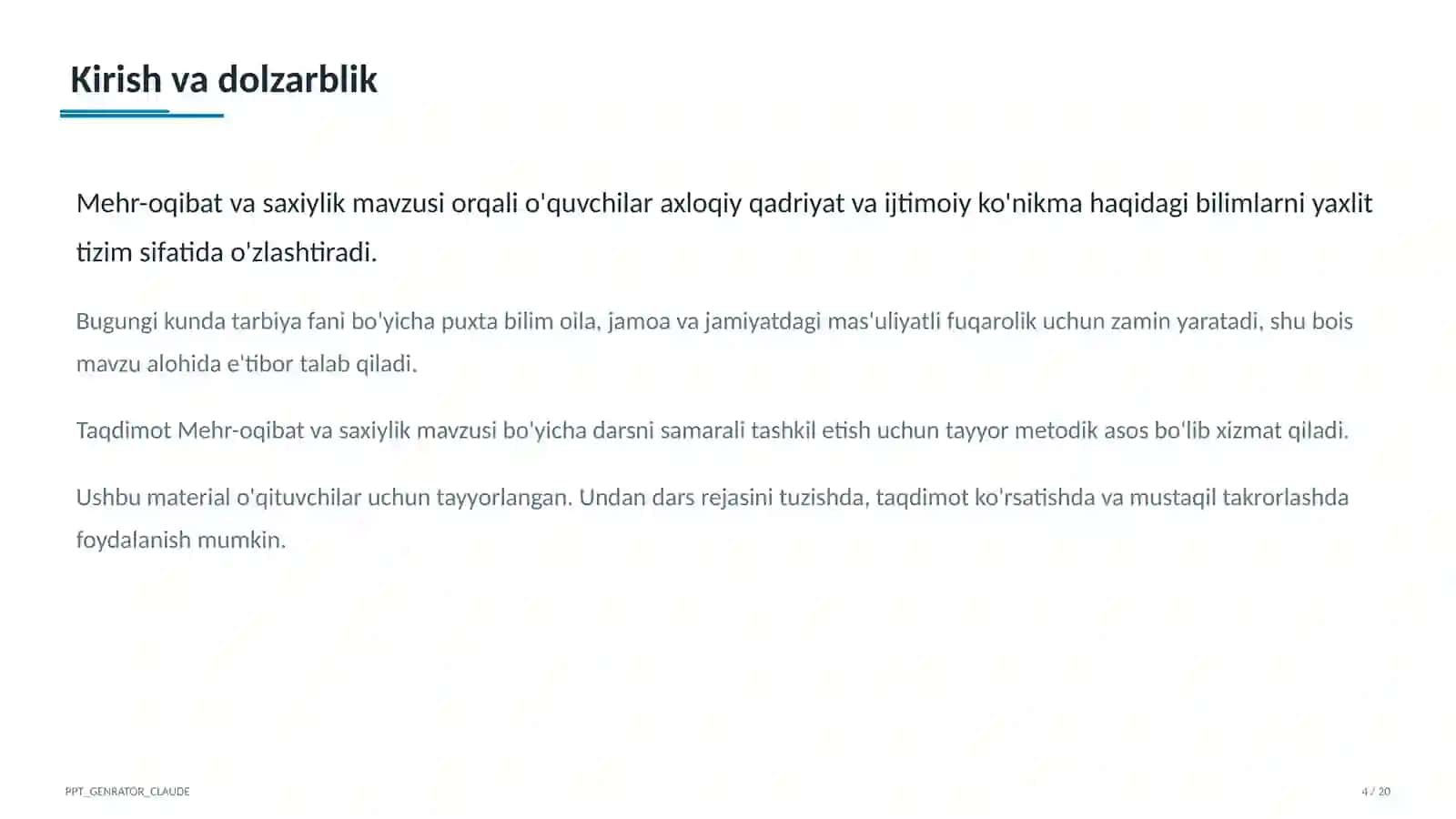 Mehr-oqibat va saxiylik (4-sinf) 4