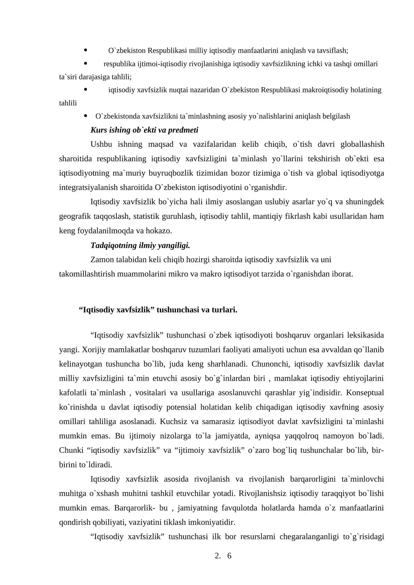 Iqtisodiy xavfsizlik: uni ta’minlashning mezonlari va yo’nalishlari 4