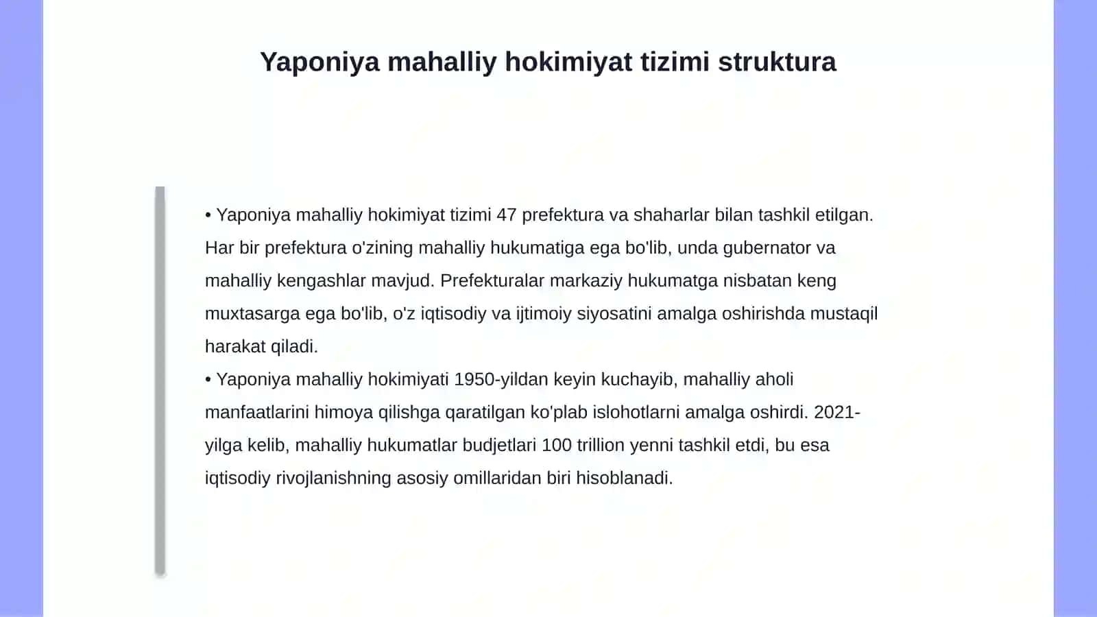 Oʻzbekiston va Yaponiya mahalliy hokimiyat tizimi 4