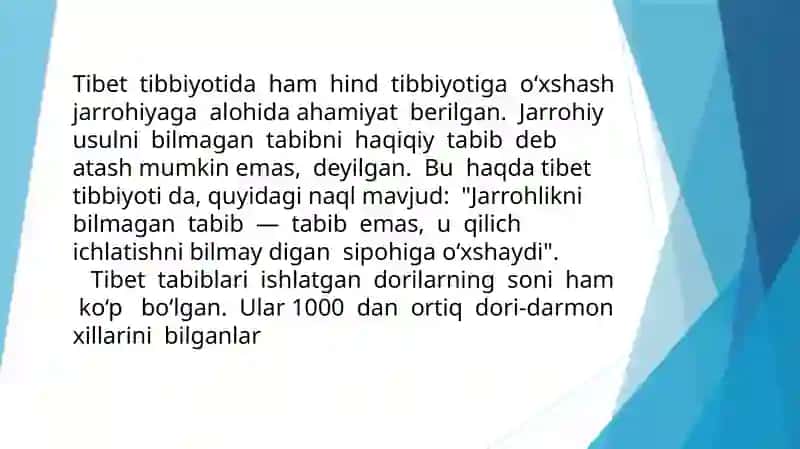 QADIMGITIBET TIBBIYOTI 4
