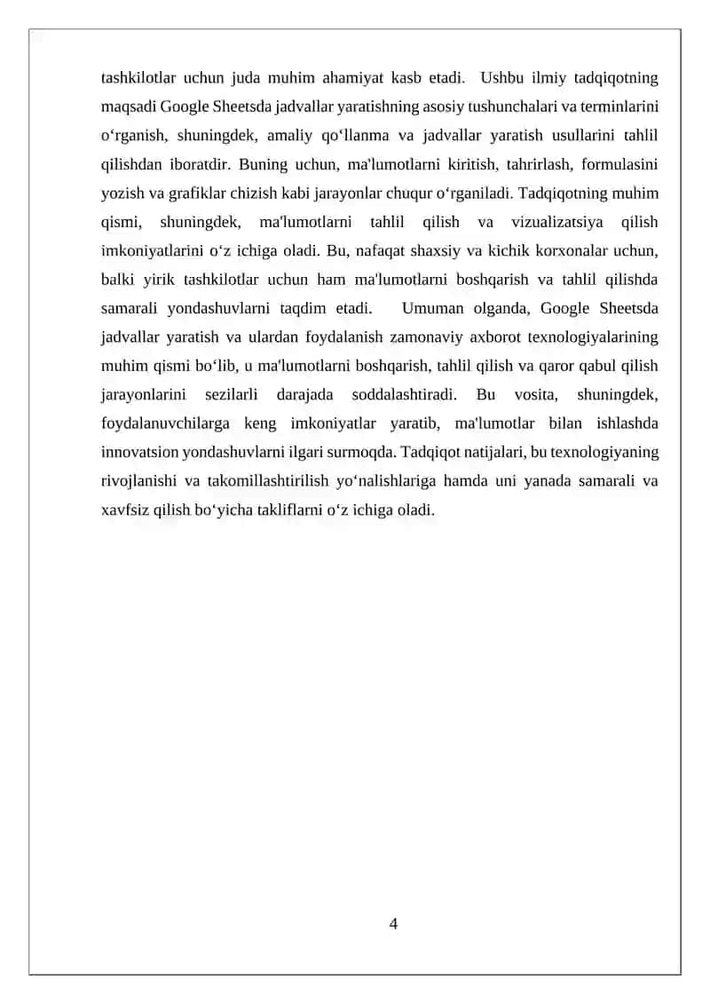 Google Sheetsda Jadval Yaratish 4
