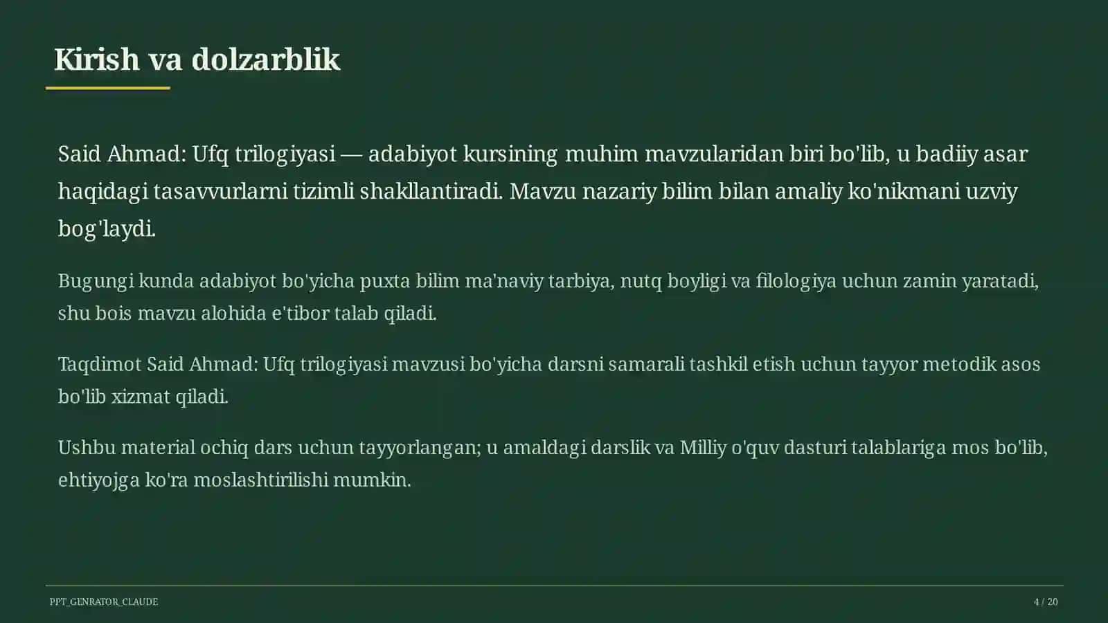 Said Ahmad: Ufq trilogiyasi (11-sinf) 4