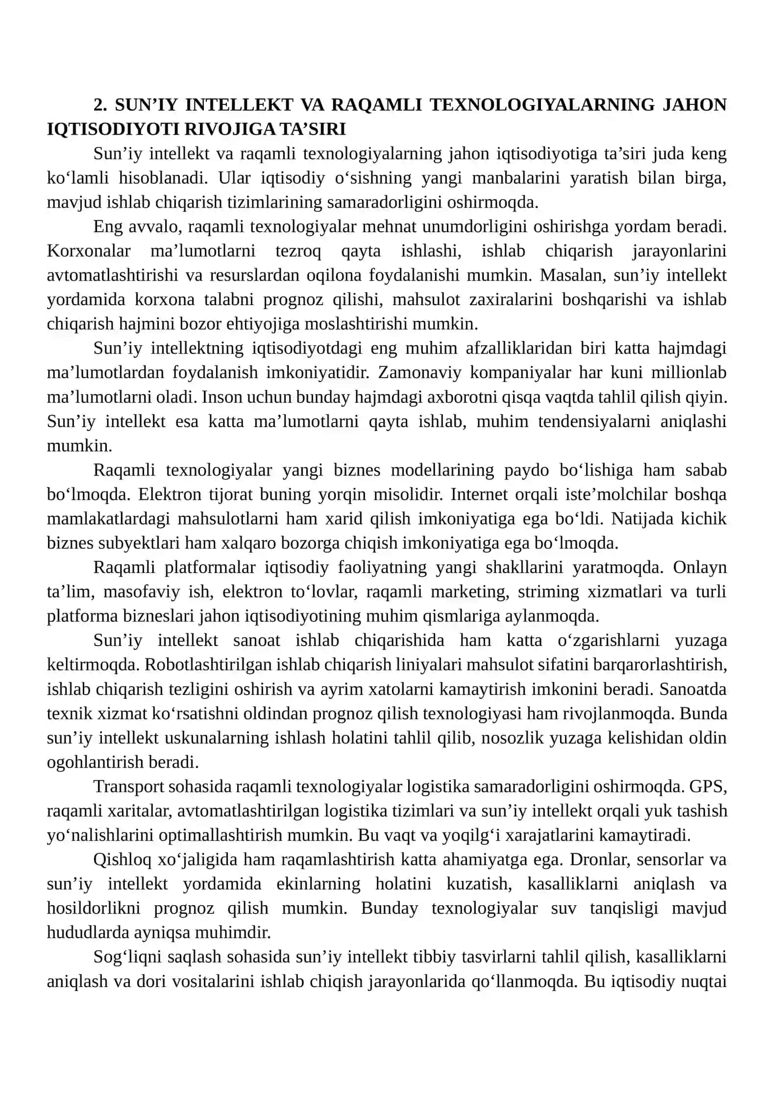 JAHON IQTISODIYOTIDA SUN’IY INTELLEKT VA RAQAMLI TEXNOLOGIYALARNING AHAMIYATI 4