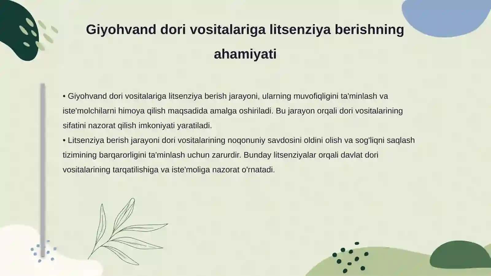 Giyohvand dori vositalariga litsenziya berish tartibi 4