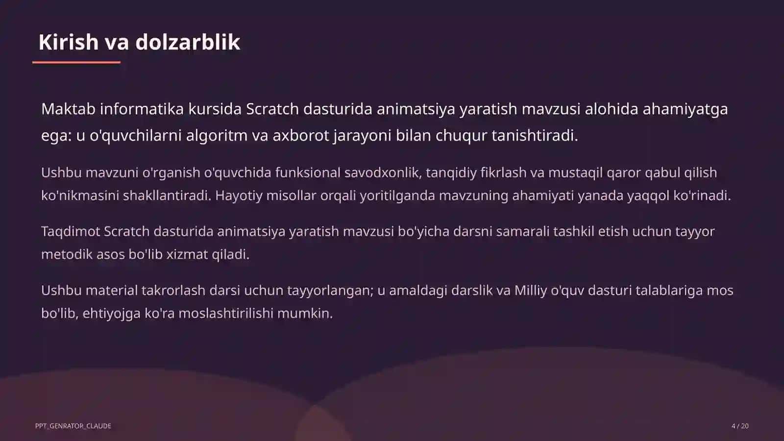 Scratch dasturida animatsiya yaratish (6-sinf) 4