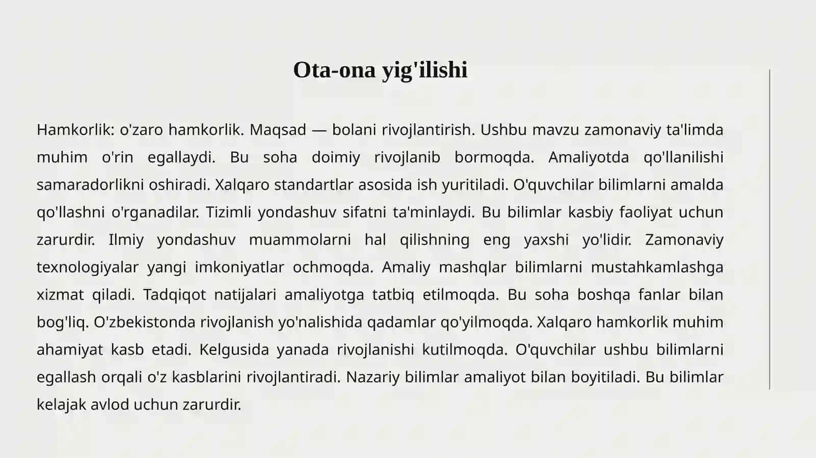 OILA BILAN ISHLASH 4