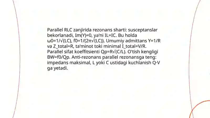 Ketma‑ket RLC zanjirida rezonans 4