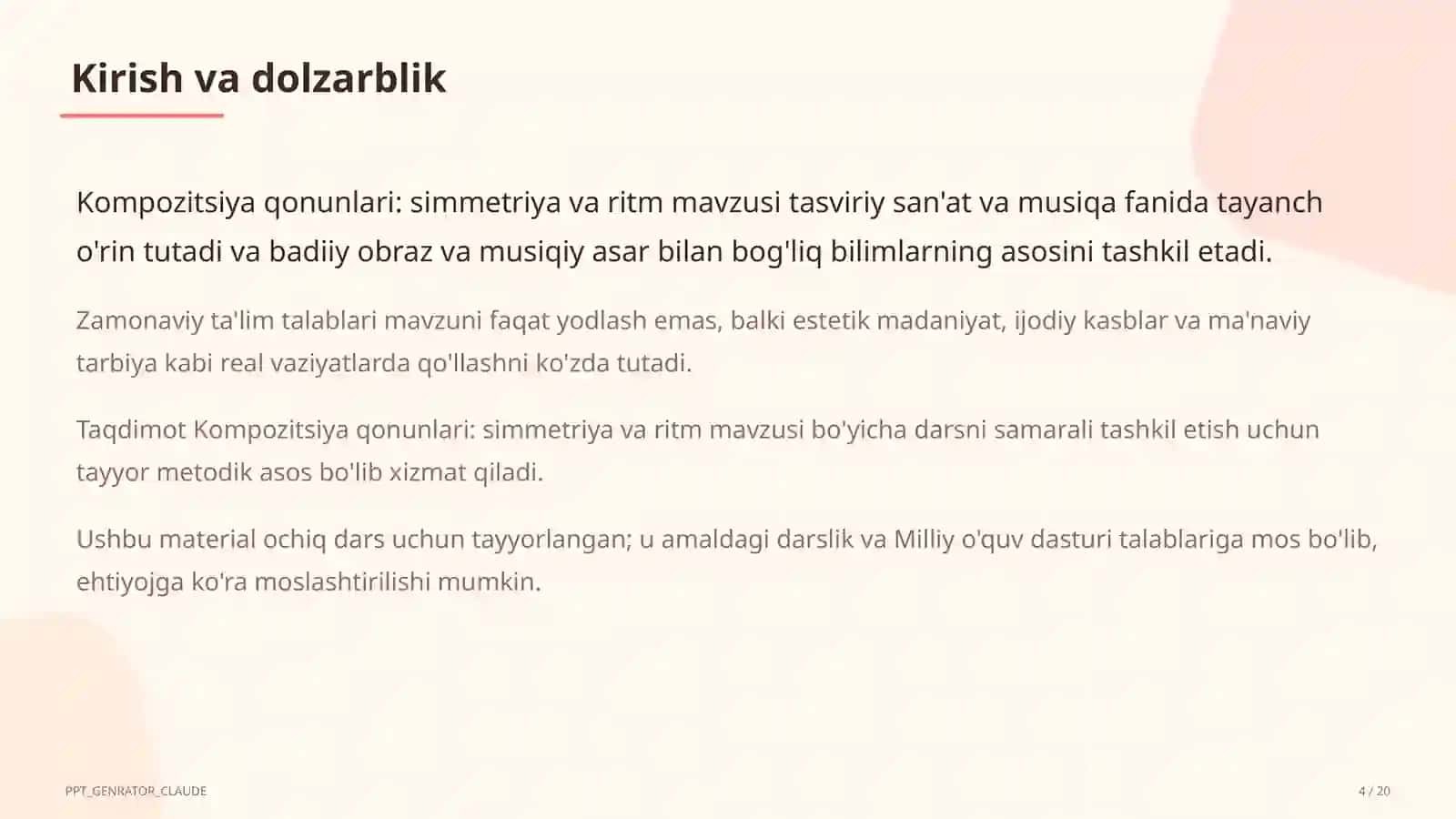 Kompozitsiya qonunlari: simmetriya va ritm (7-sinf) 4