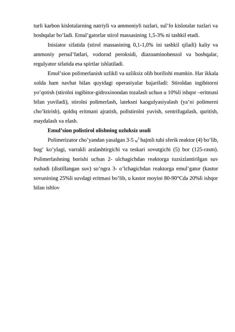 POLISTIROL ISHLAB CHIQARISH TЕХNOLOGIYASI 4