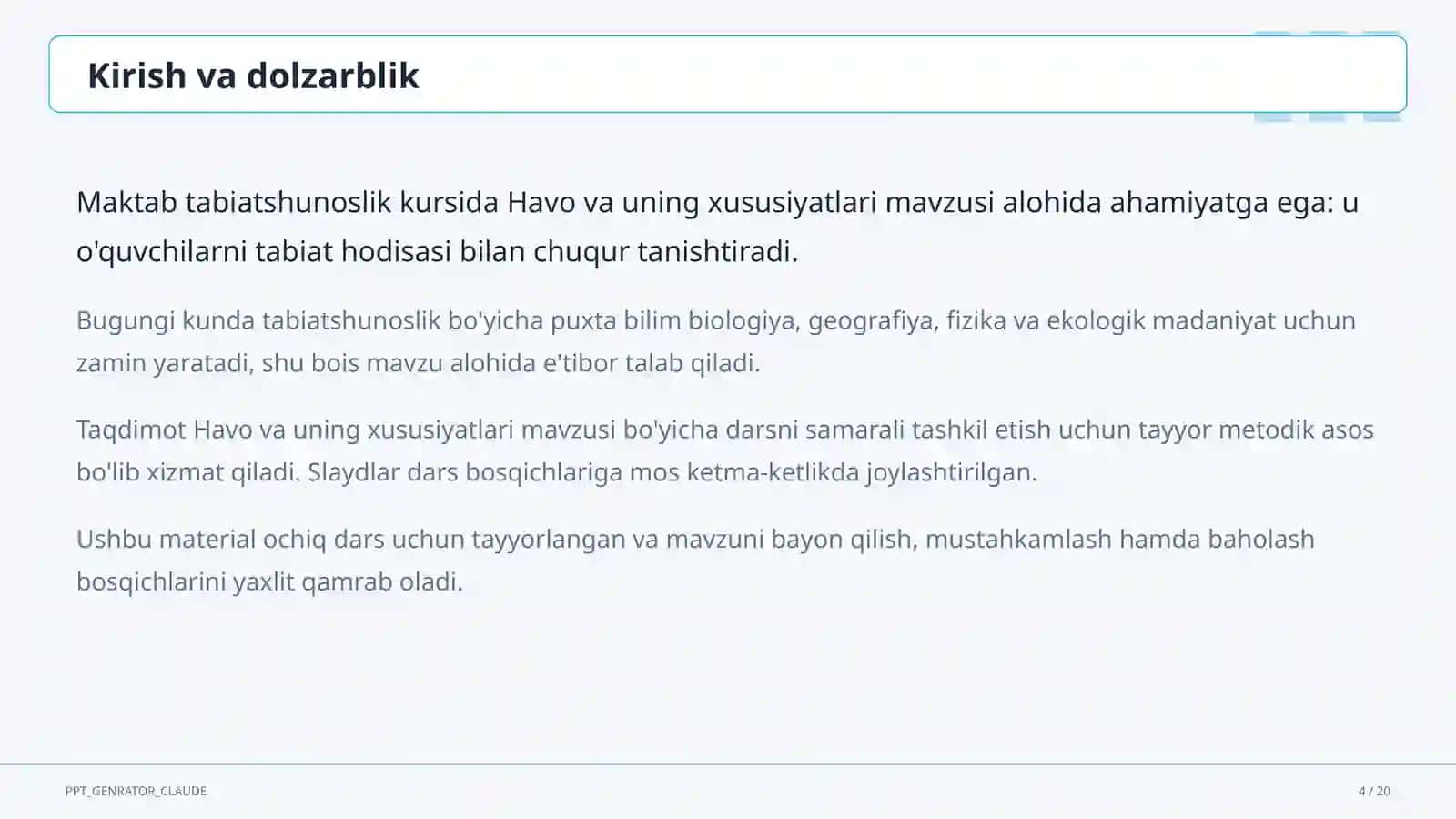 Havo va uning xususiyatlari (2-sinf) 4