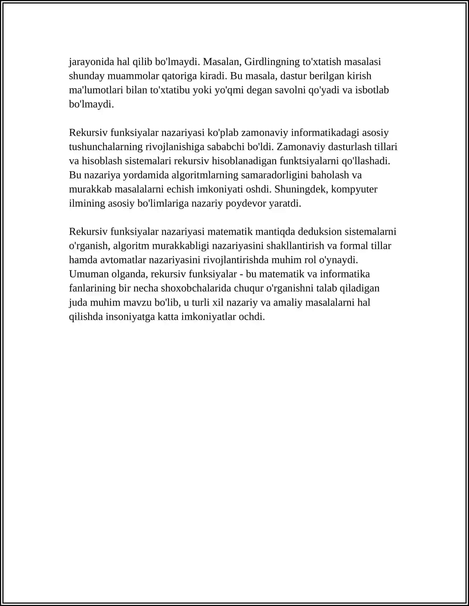 QISMAN REKURSIV VA REKURSIV FUNKSIYALAR 4