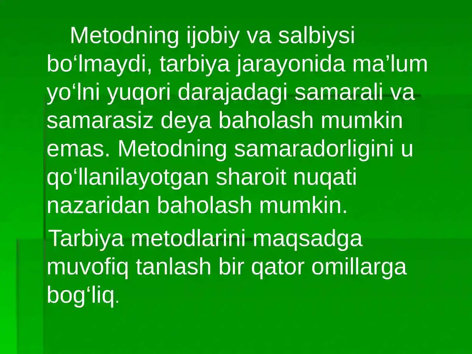 MILLIY TARBIYANI AMALGA OSHIRISHI FAOLIYA METODIKASI 4