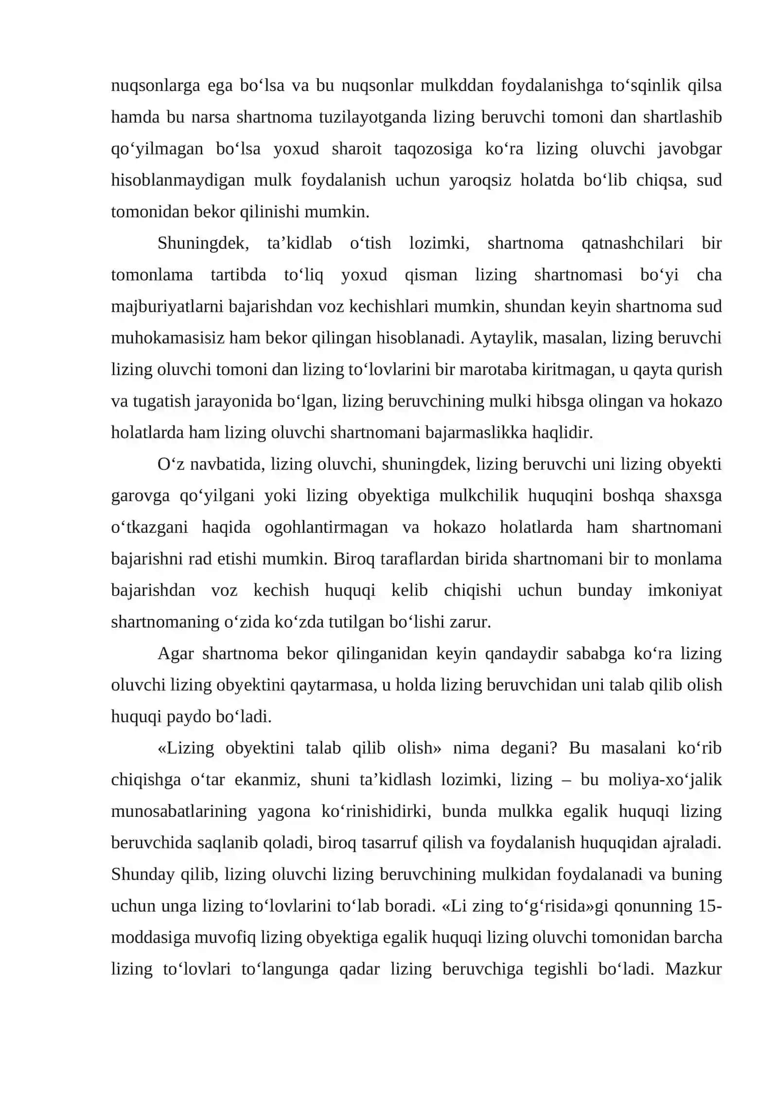 Lizing kеlishuvlarining iqtisоdiy huquqiy tayyorgarligi va ularni asоslash 4