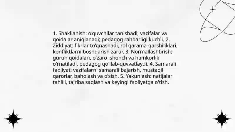 O'quvchilar jamoasi -yagona pedagogik jarayonning asosiy shakli 4