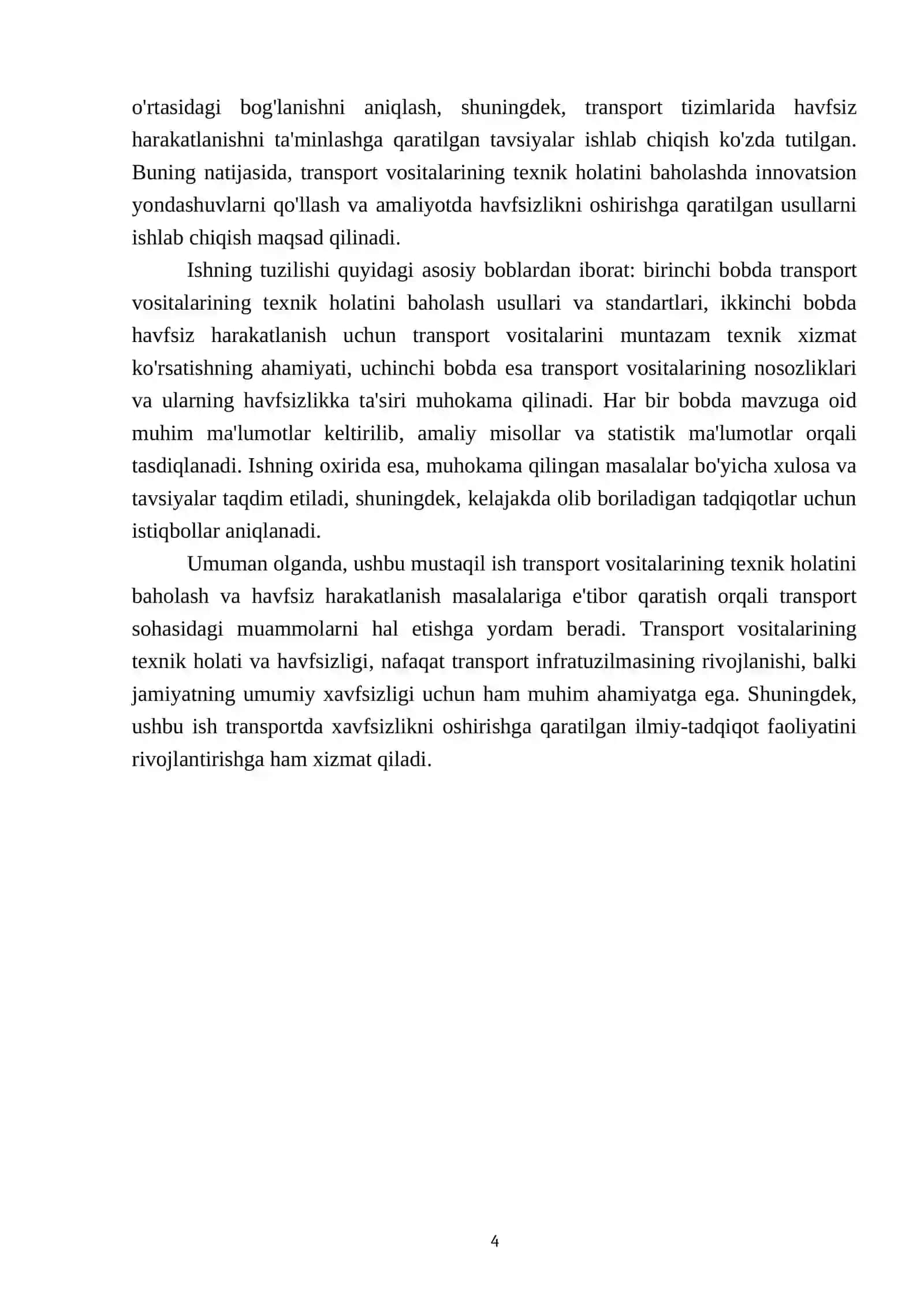 Havfsiz harakatlanishni ta'minlashda transport vositalari tehnik holatining ahamiyati 4