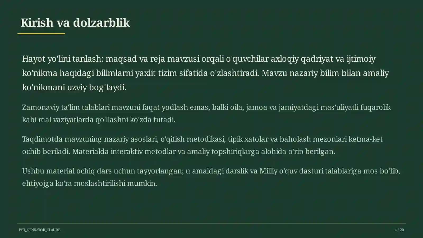 Hayot yo'lini tanlash: maqsad va reja (11-sinf) 4