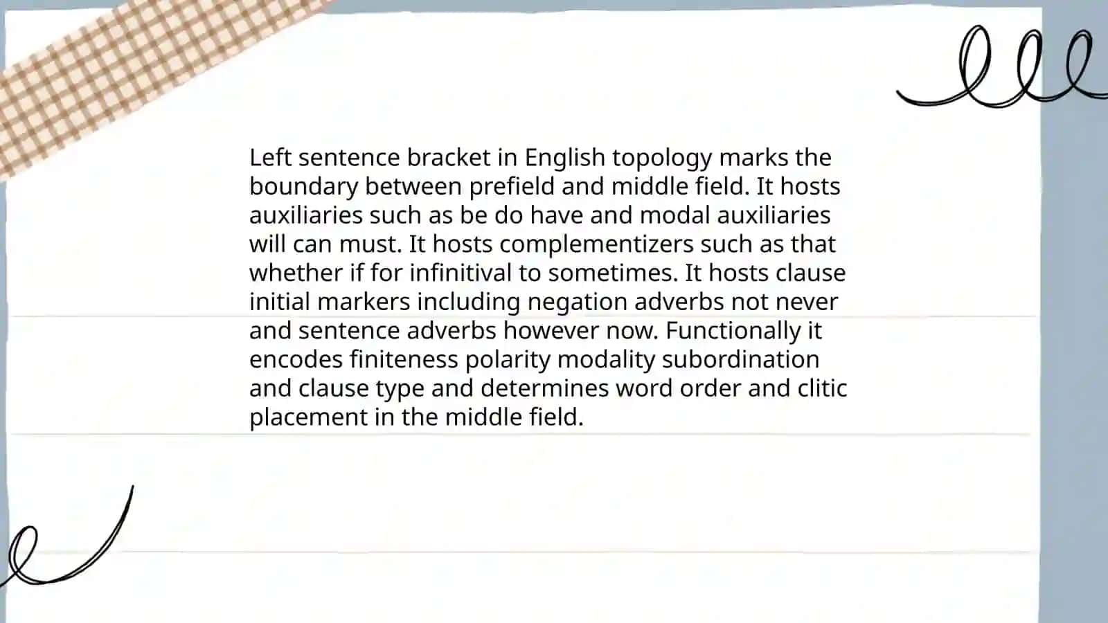Sentence Topology 4
