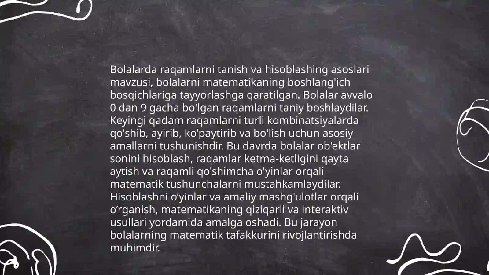 Maktabgacha yoshdagi bolalarni har tamonlama rivojlantirishda va ularni maktabga tayyorlashda matematik bilimlarning o‘rni 4