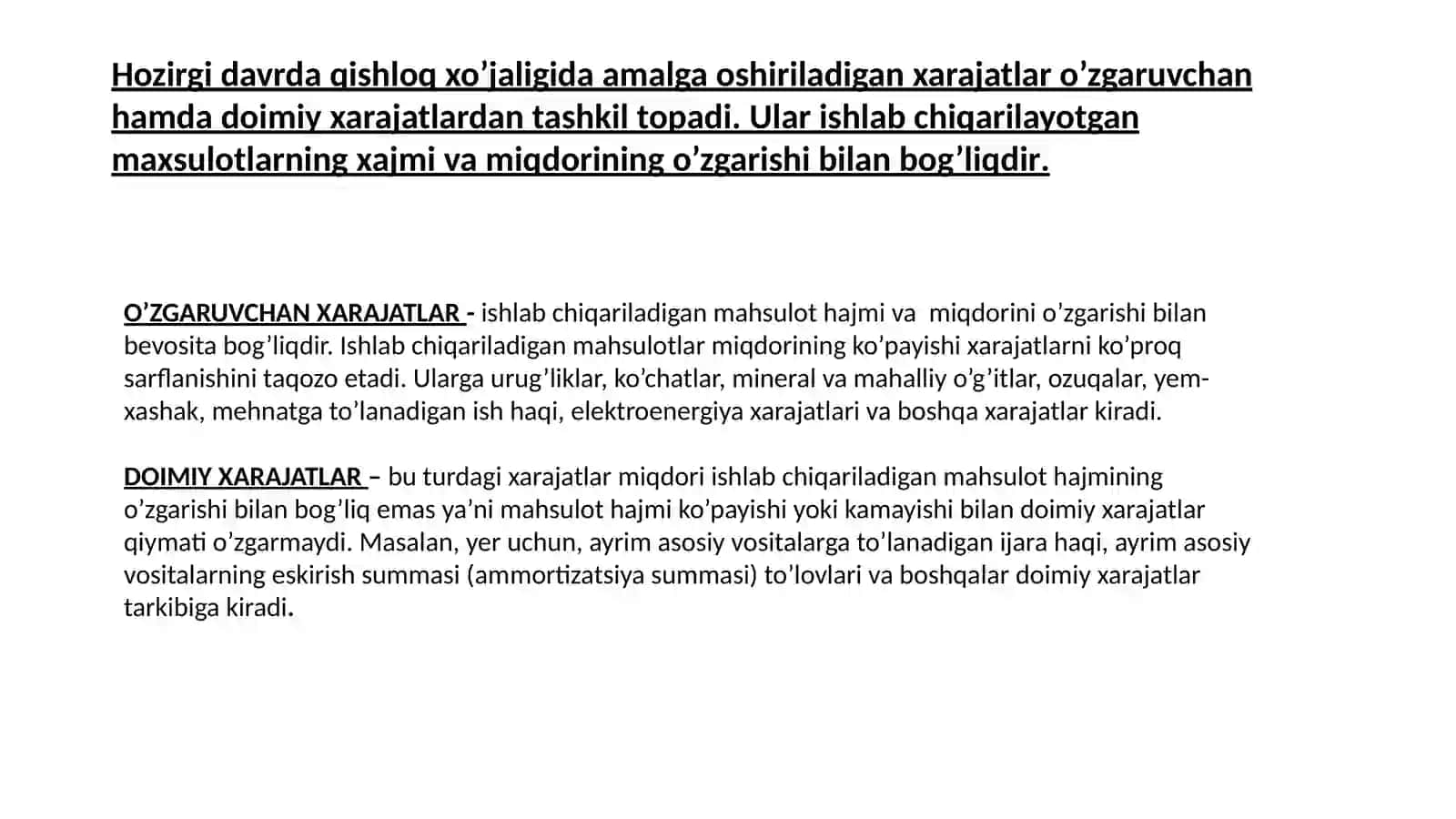 Qishloq xo‘jaligi iqtisodiyoti fanining jadvali 4