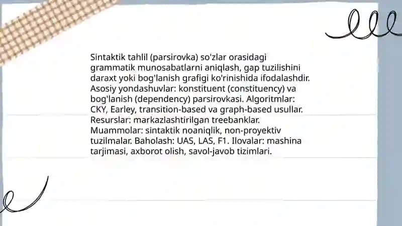 Kompyuter lingvistikasining tarmoqlari 4