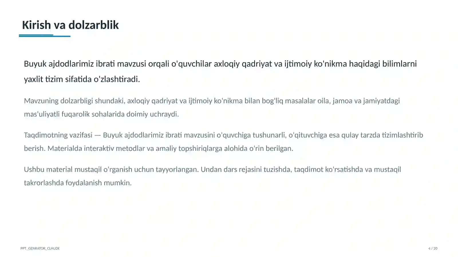 Buyuk ajdodlarimiz ibrati (6-sinf) 4