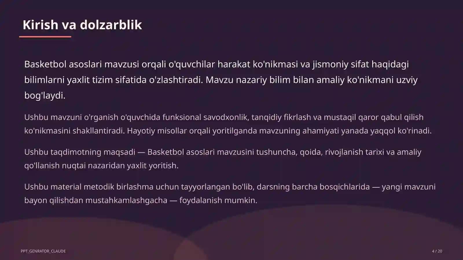 Basketbol asoslari (5-sinf) 4