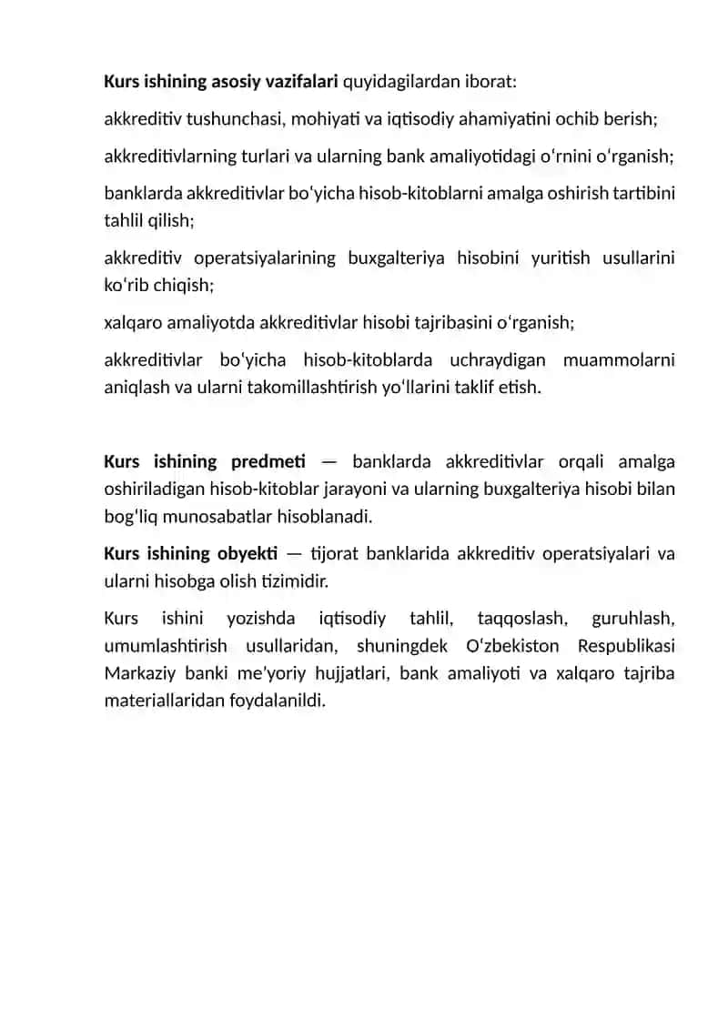 Banklarda akkreditivlar bo‘yicha hisob-kitoblar hisobi 4
